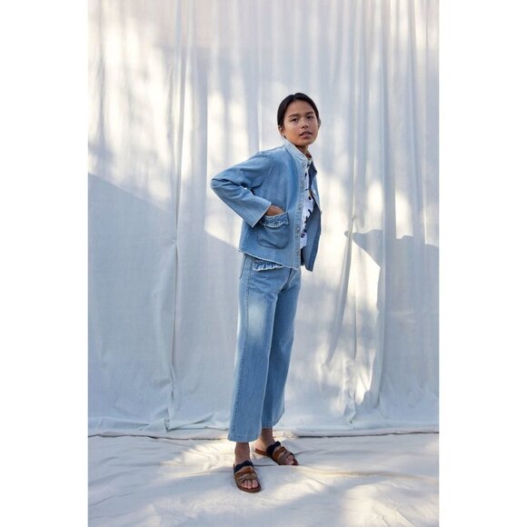 Women's SELVA NEGRA Size S Lucille Jacket, Sea Salt Pockets Ruffle $300 - Picture 16 of 16